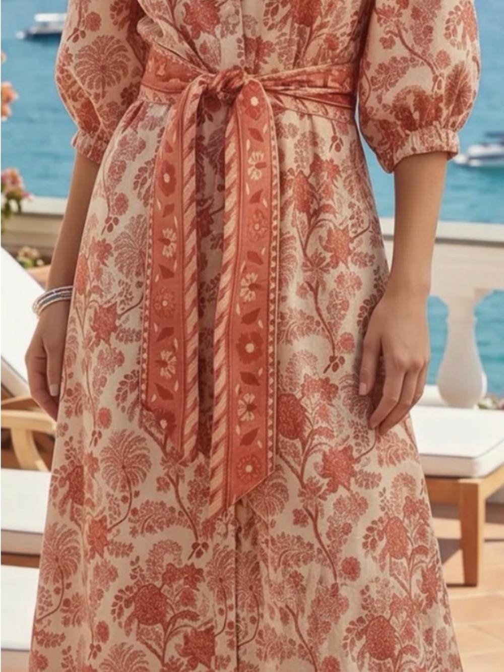 Trish Scully Coral Toile Floral Print